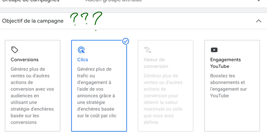 objectif de campagne Google Ads